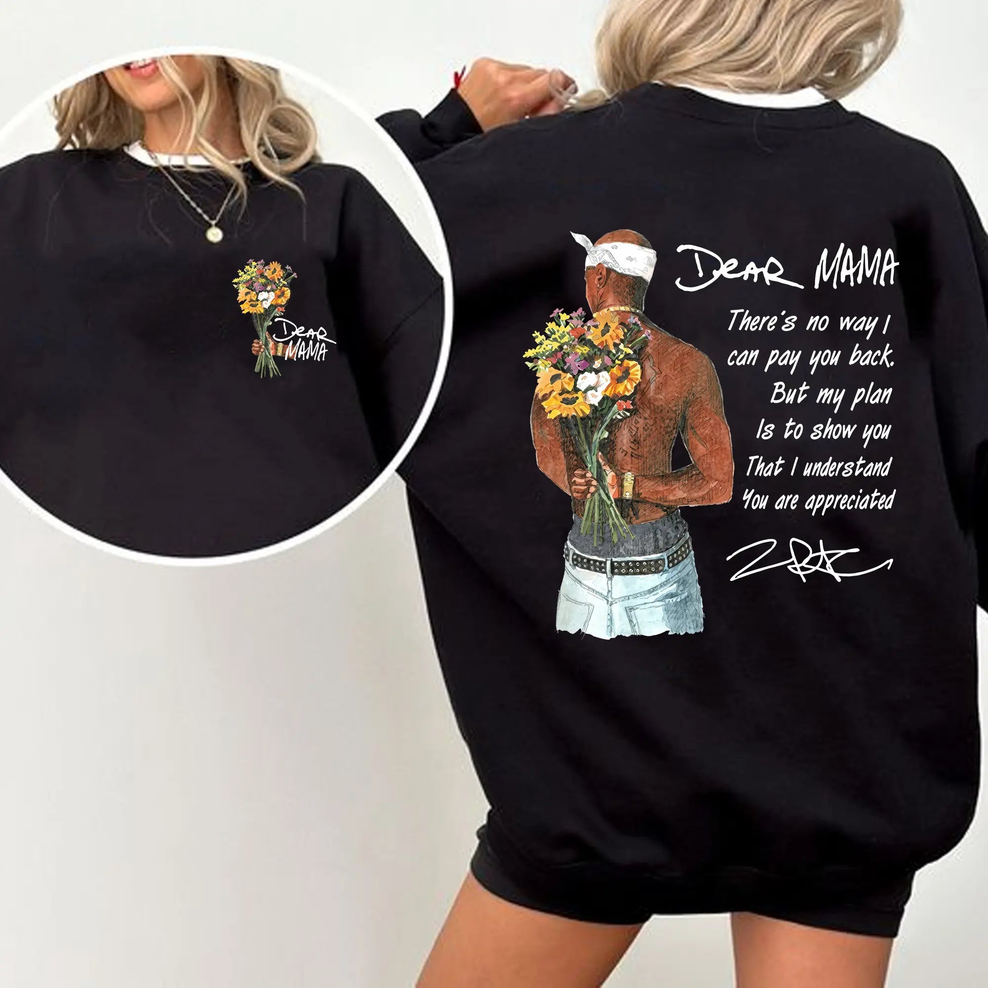 2Pac "Dear Mama" Mother's Day Tee: Vintage Rapper Quote 100% Cotton Shirt