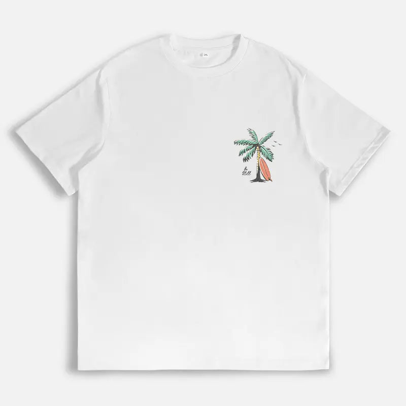"Beachy Christian" Backprint T-Shirt | Trendy Coconut Tree Bible Verse Tee