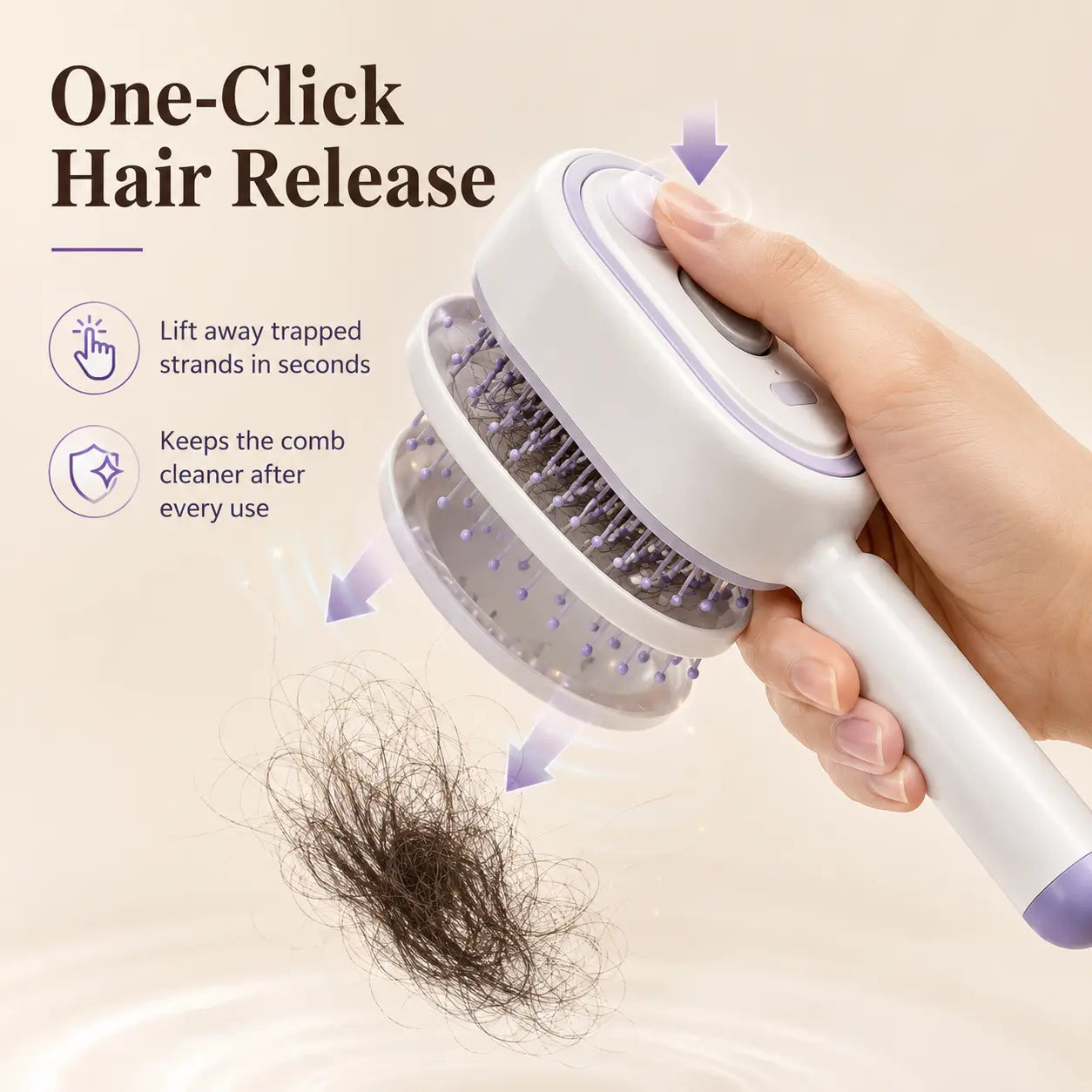 Electric Spray Air Cushion Massage Comb – Self-Cleaning Anti-Static Hair Brush