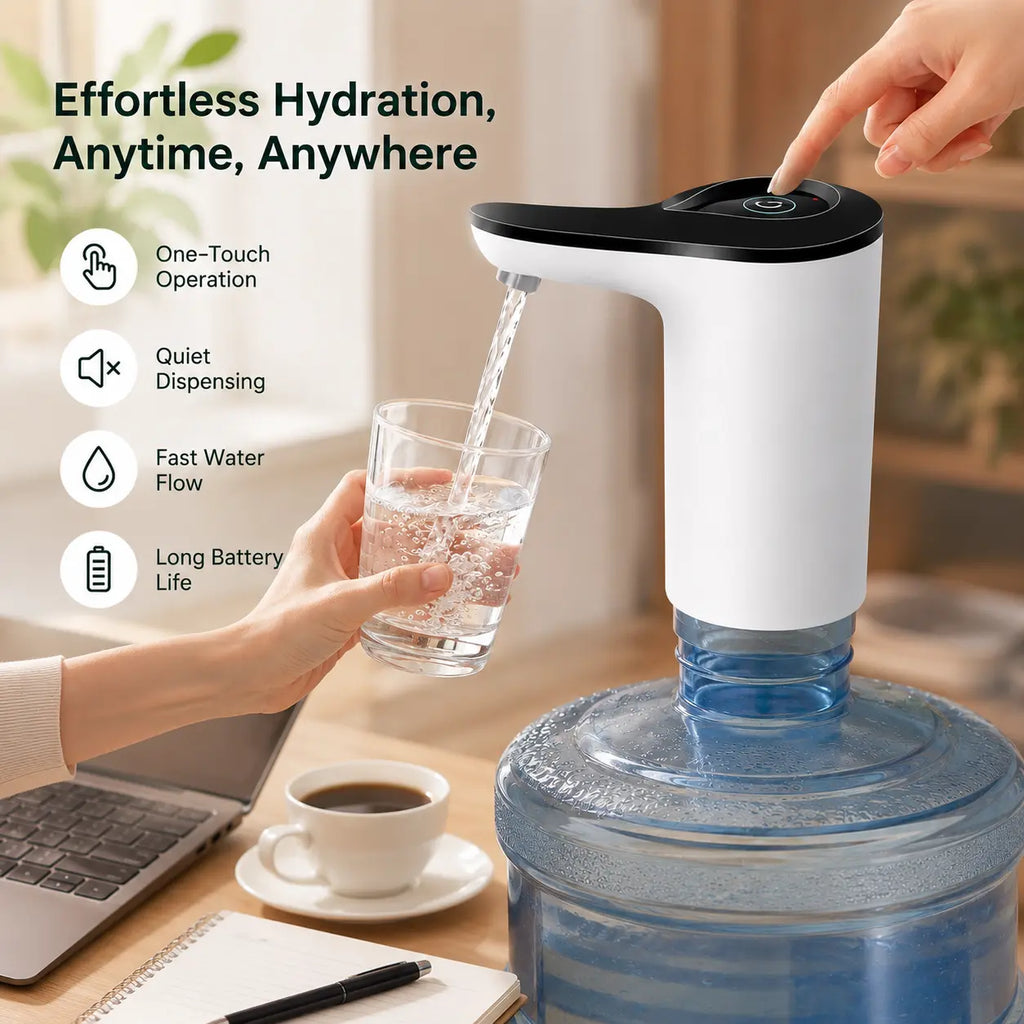 Smart One-Touch Water Bottle Dispenser Pump – Low-Noise Leak-Proof Electric Pump