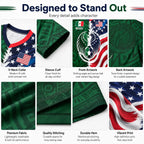 Mexico Green Tribal & US Stars Stripes Jersey – Dual Eagle Heritage Sports Shirt