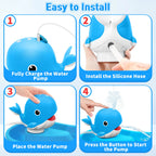 Rechargeable Whale Water Table Pump with Sprinkler - 3.5-Hour Runtime Summer Sensory Toy (Blue/Purple, Pump Only)