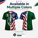 Mexico Green Tribal & US Stars Stripes Jersey – Dual Eagle Heritage Sports Shirt