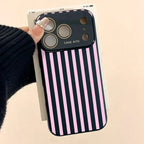Retro Stripe High-Contrast Phone Case – Skin-Friendly Anti-Drop Lens Cover for iPhone 17 Pro Max