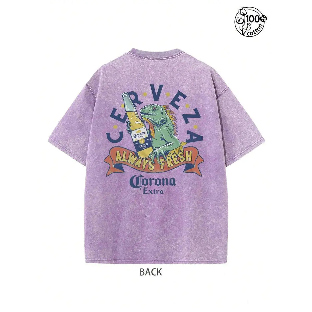 "Lizard with Beer" Vintage Washed Tee | Retro Corona Extra Graphic