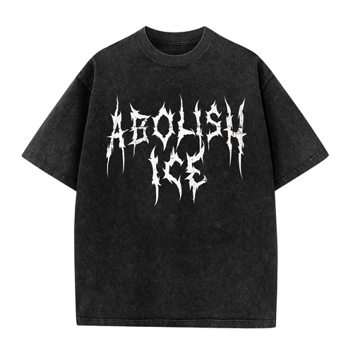 "ABOLISH ICE" Heavy Metal Washed Tee | Vintage Human Rights Streetwear