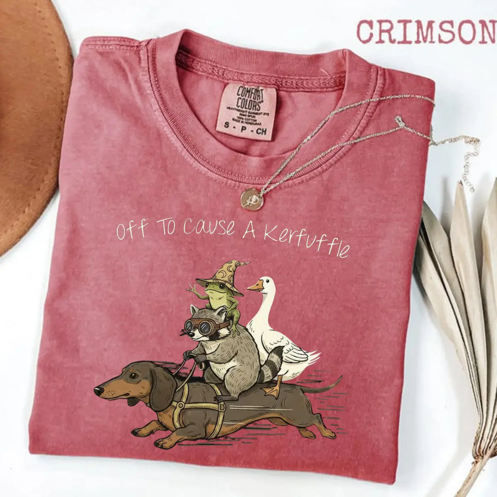 Comfort Colors® "Off To Cause A Kerfuffle" Shirt | Funny Retro Graphic Tee