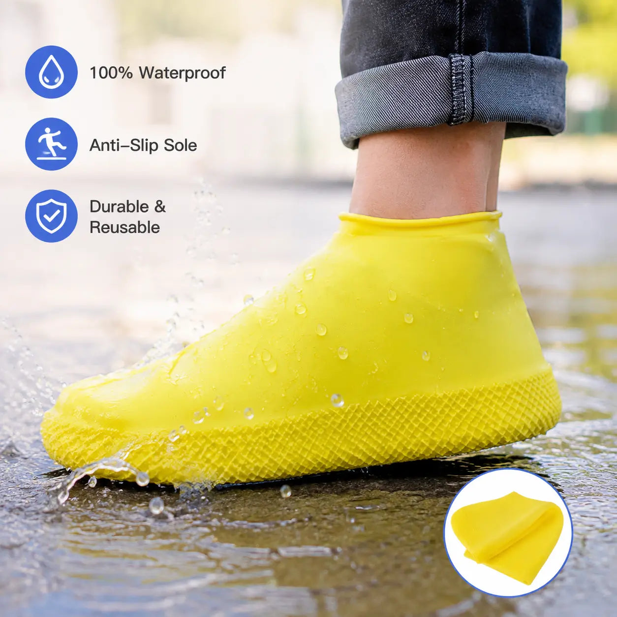 Waterproof Thickened Stretch Shoe Covers – Anti-Slip Wear-Resistant Overshoes for Rainy Days