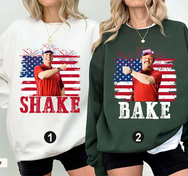 Shake and Bake 4th of July Patriotic T-Shirt – Funny Couples Independence Day Tee