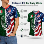 Mexico Green Tribal & US Stars Stripes Jersey – Dual Eagle Heritage Sports Shirt