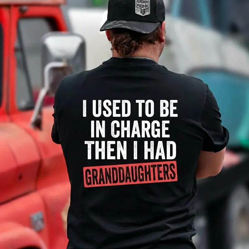 Grandpa "In Charge" Printed T-Shirt – Funny Father’s Day Gift for Dad