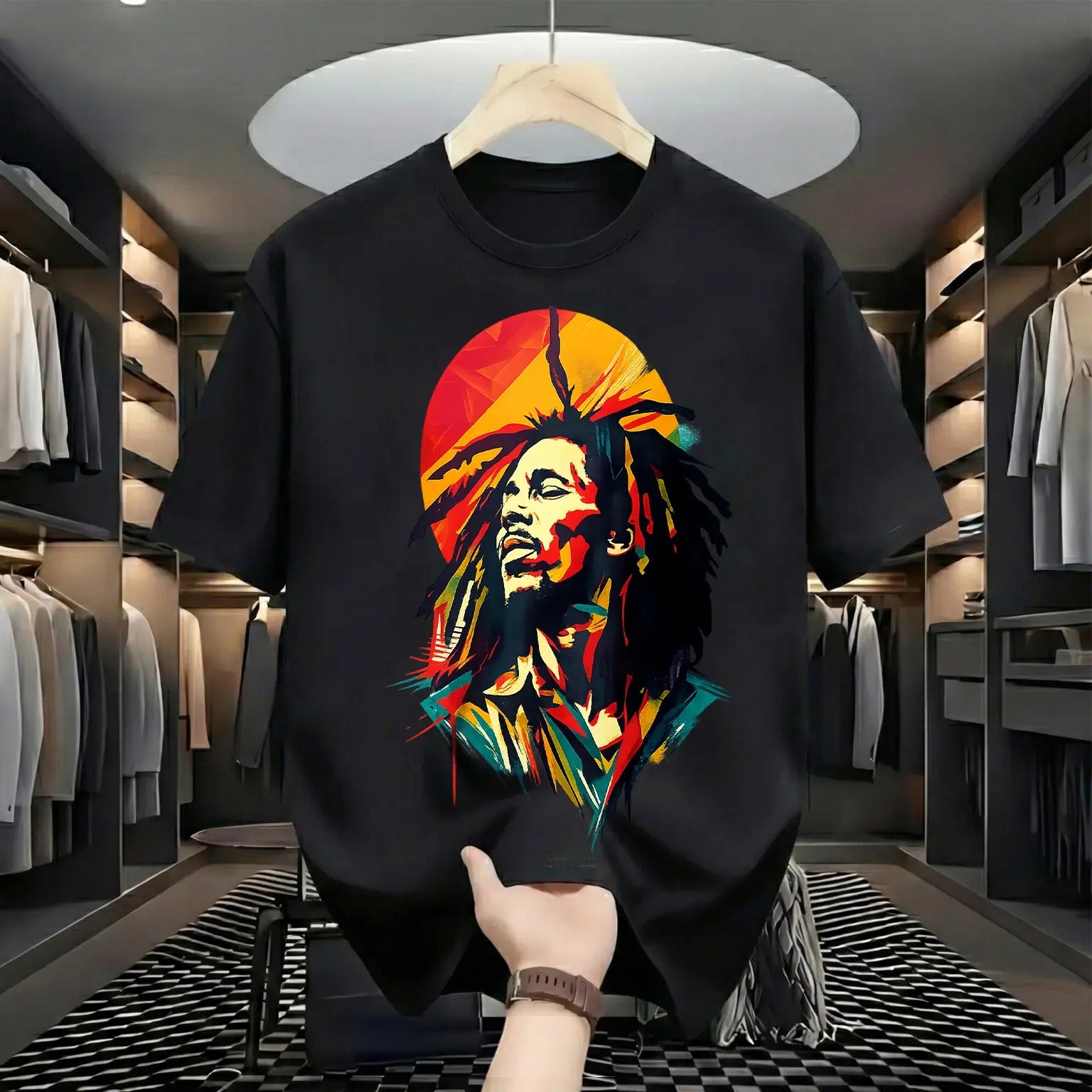 "Reggae Legend" Bob Marley Graphic Tee | Vintage Rasta Pop Art Shirt