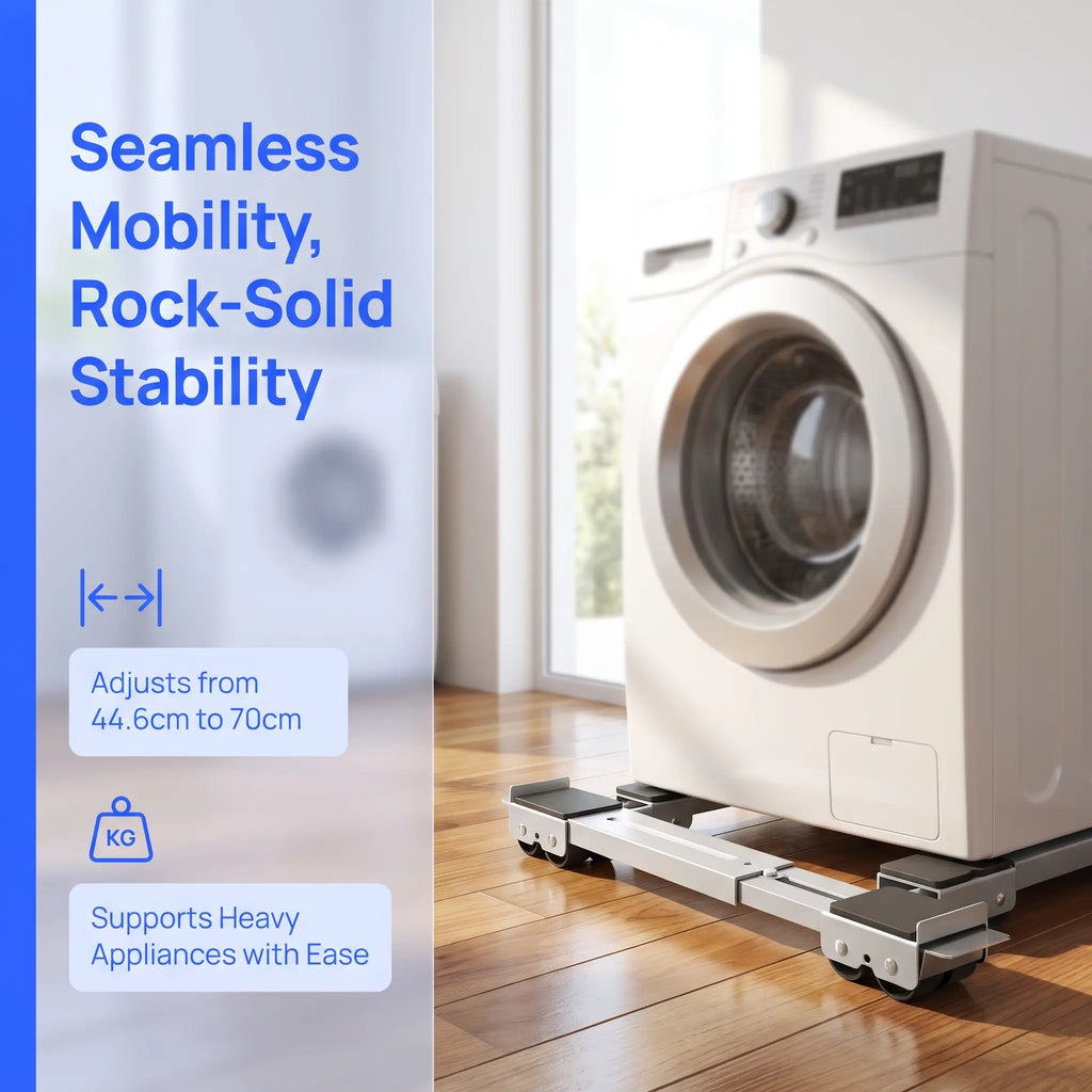 2-Pack Adjustable Heavy-Duty Appliance Moving Dollies – Lockable Roller Stands for Washer & Dryer