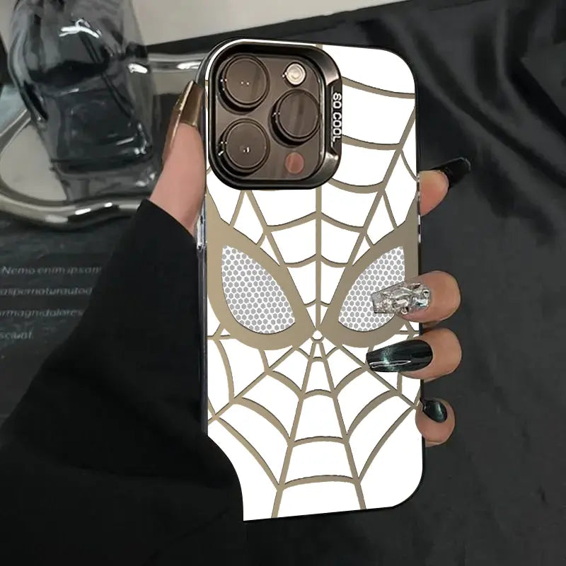 Classic Cool Grid Pattern IMD Laser Phone Case - Military Grade Anti-Drop Shell for iPhone