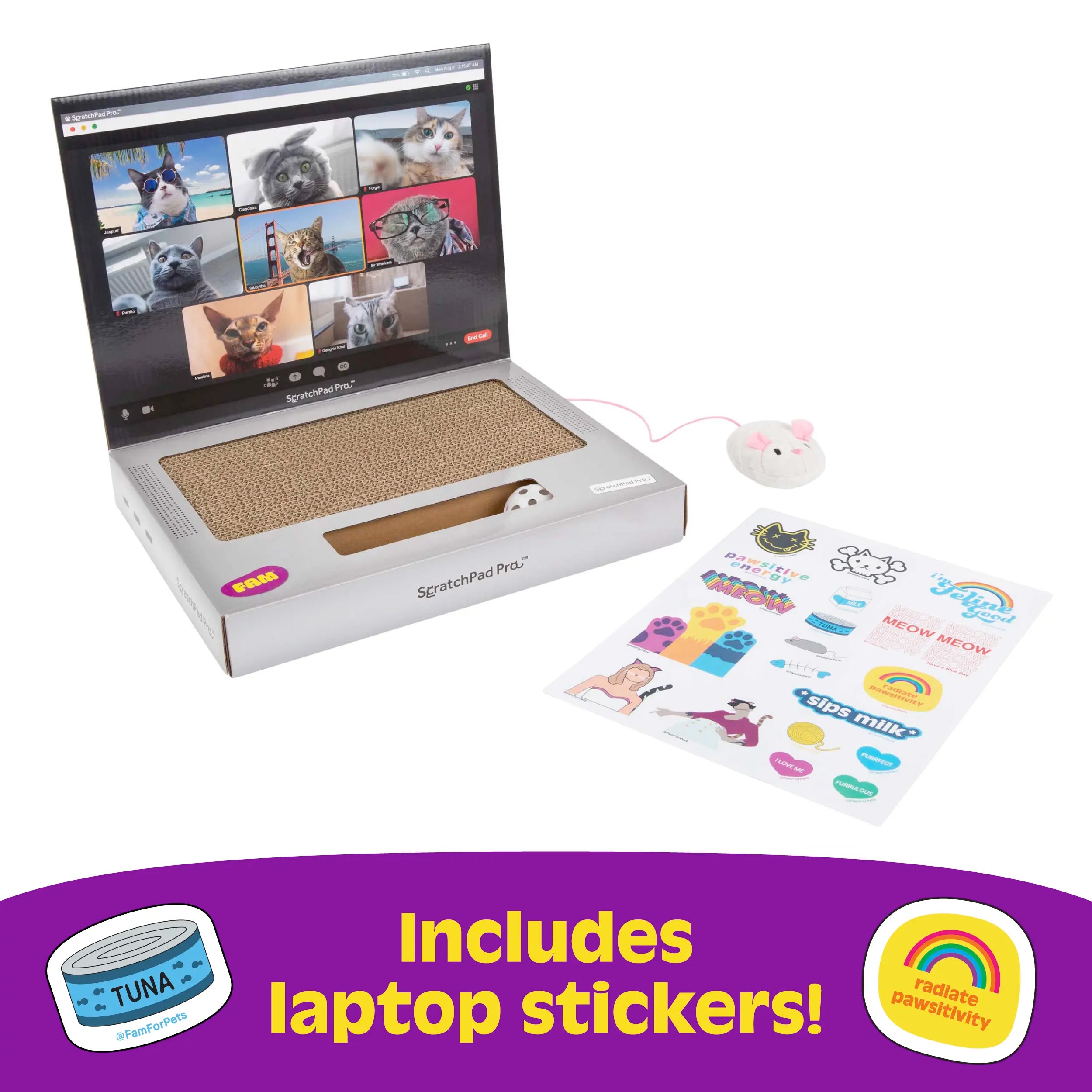 ScratchPad Pro Cardboard Laptop Cat Scratcher – Funny Interactive Indoor Toy