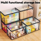 Heavy-Duty Clear Plastic Storage Box: Large Capacity Organizer with Hinged Lid