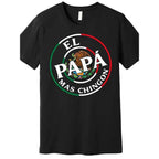 "El Papá Más Chingón" Funny Mexican Dad Graphic Premium T-Shirt