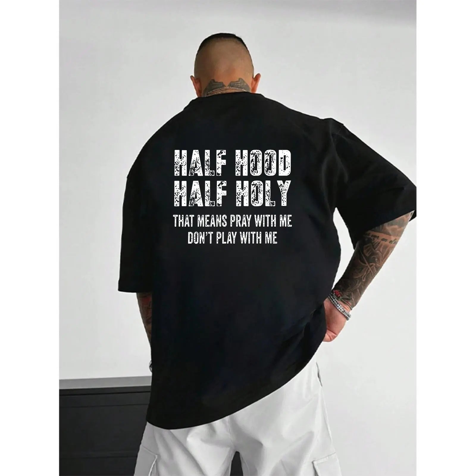 "Half Hood Half Holy" Hoodie | Pray With Me Don't Play With Me Shirt