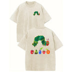 Holafish Retro Acid Wash Tee: "The Very Hungry Caterpillar" Heavyweight Streetwear