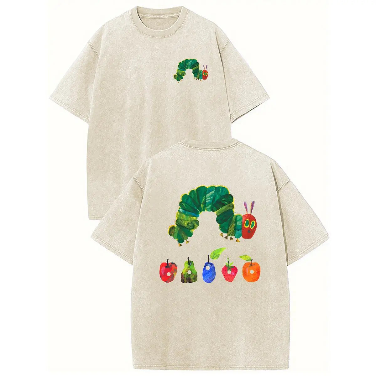 Holafish Retro Acid Wash Tee: "The Very Hungry Caterpillar" Heavyweight Streetwear