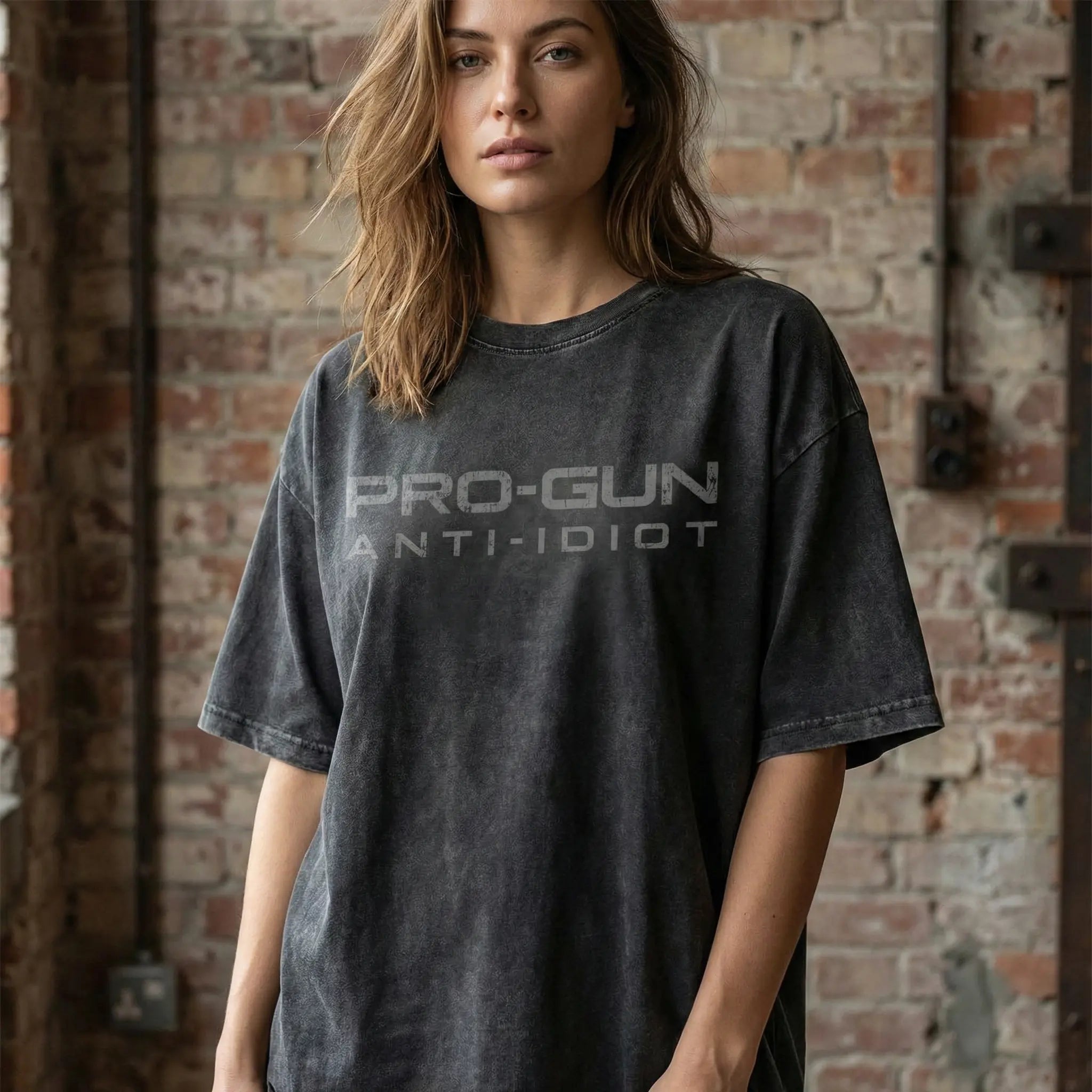 "Pro-Gun Anti-Idiot" T-Shirt | Vintage Washed Pro-2A Tactical Tee