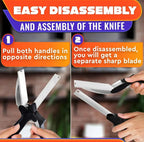 2-in-1 Stainless Steel Food Scissors with Built-in Cutting Board – Multi-Purpose Kitchen Shears with Safety Lock