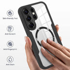 Built-in Screen Protector MagSafe Case – Transparent Rugged Silicone Bumper Cover for Samsung Galaxy S26 Ultra