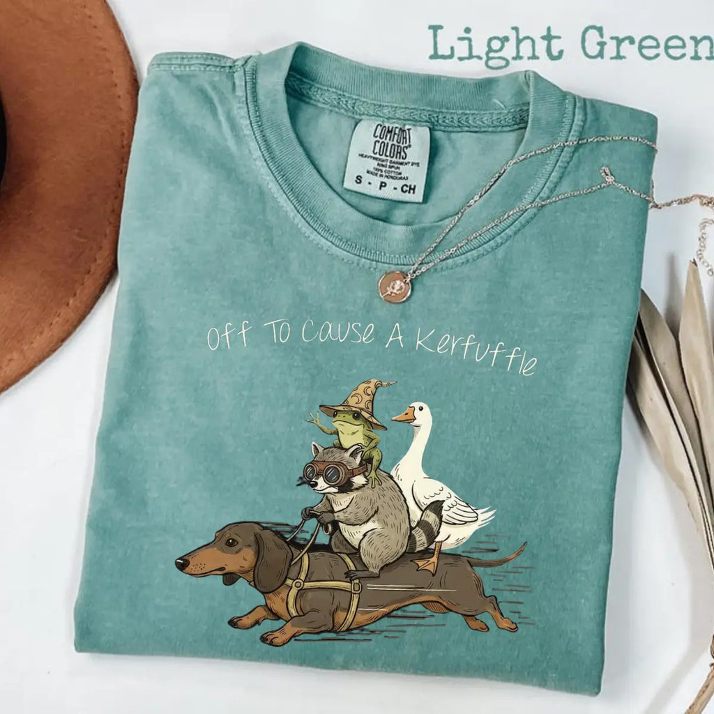 Comfort Colors® "Off To Cause A Kerfuffle" Shirt | Funny Retro Graphic Tee