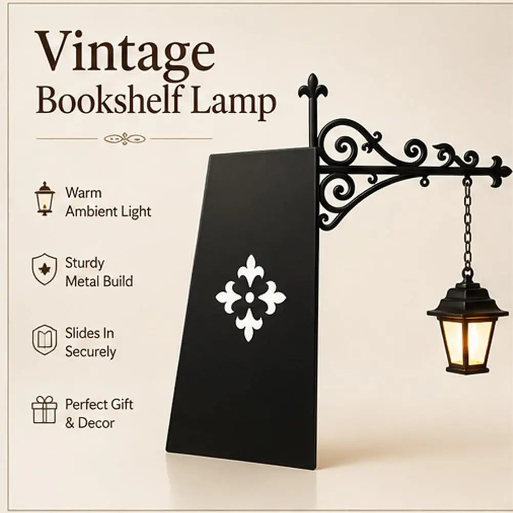 Library Lantern Decorative Bookshelf Lighting – Miniature Hanging Shelf LED Nightlight