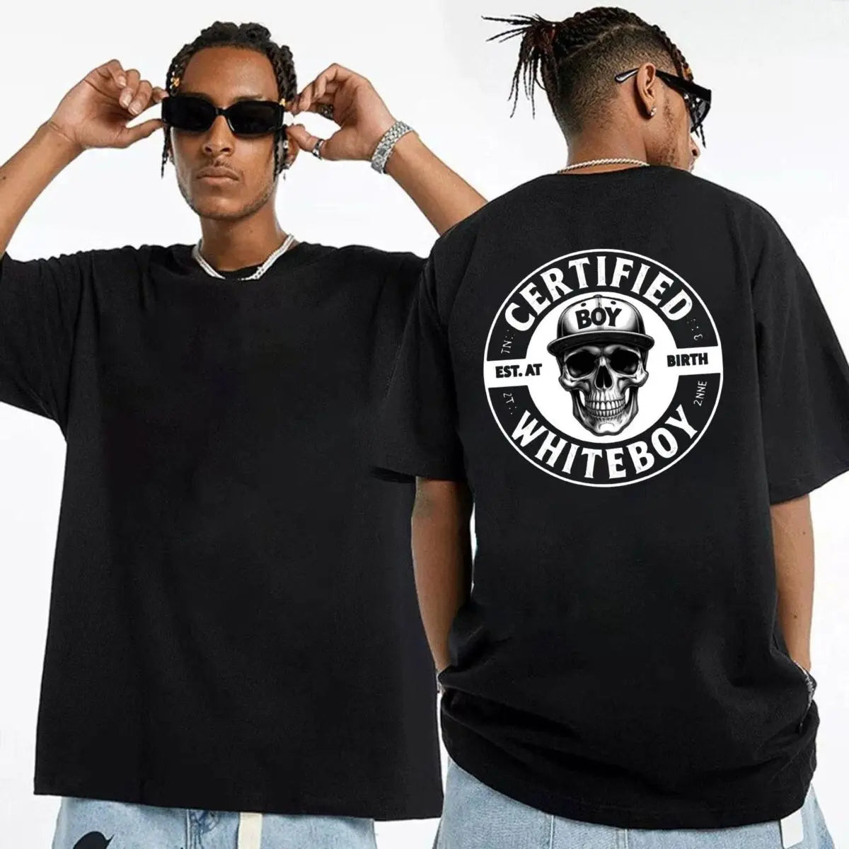 "Certified Whiteboy" Skull Hoodie | Edgy Streetwear Graphic Pullover