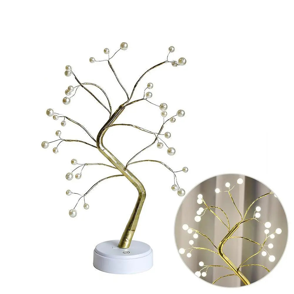 LED Rose Flower Tree Lamp - USB/Battery Powered Tabletop Decor Gift