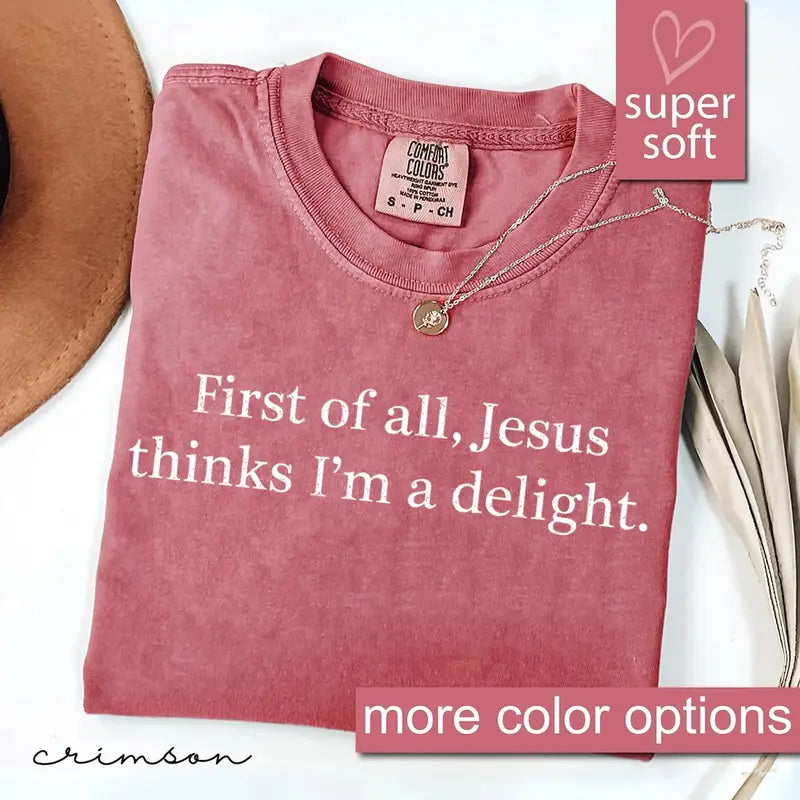 Comfort Colors "Jesus Thinks I'm A Delight" Shirt | Vintage Christian Tee