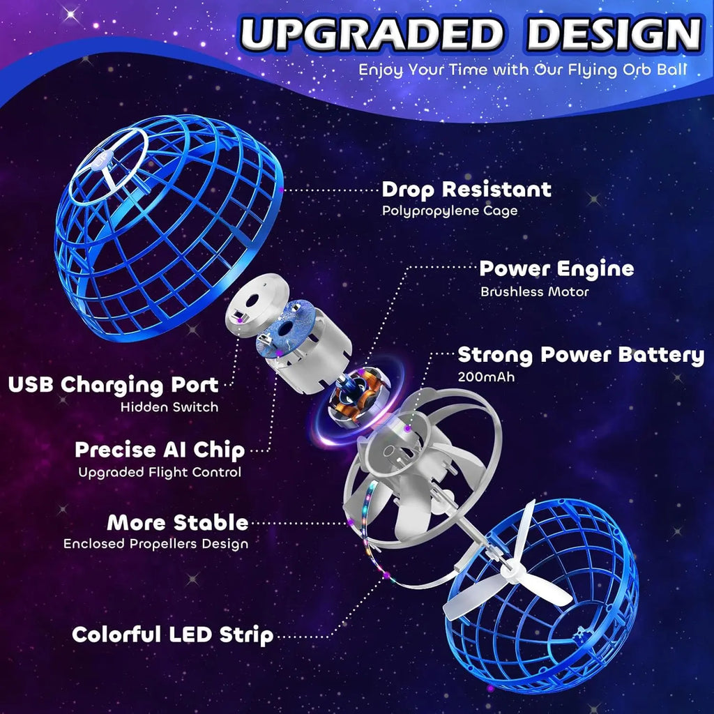 Cosmic Fly Ball Boomerang Spinner – Outdoor Galaxy Hover Drone Toy for Kids & Teens