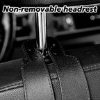 4PCS Faux Leather Car Headrest Hooks: Double-Hook Organizer for Bags & Essentials