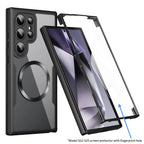 Built-in Screen Protector MagSafe Case – Transparent Rugged Silicone Bumper Cover for Samsung Galaxy S26 Ultra