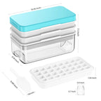 Stackable Ice Cube Tray Set with Lid, Storage Bin & Scoop - BPA-Free, Easy-Release (64/96 Capacity)