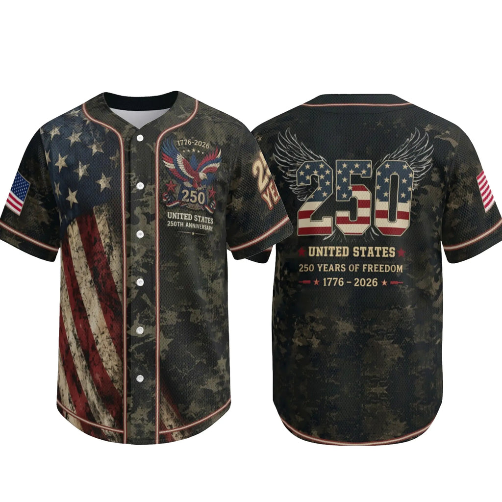 USA 250th Anniversary "1776-2026" Patriotic Baseball Jersey