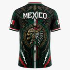 2026 Mexico Eagle Warrior V-Neck Soccer Jersey, Aztec Calendar Graphic Short Sleeve Fan Tee