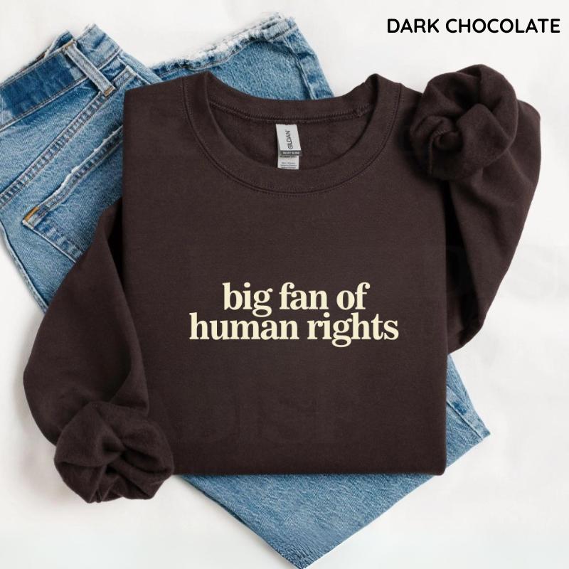 Big Fan of Human Rights Sweatshirt, Equality Graphic Sweater, Social Justice Activism Top