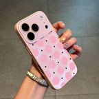 Cute Summer Polka Dot Case – Shockproof Glossy Cover with Camera Protection for iPhone 17 Pro Max