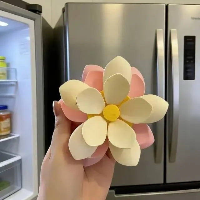 Lotus Magnetic Chip Clips Set – Cute Food Sealing Bag Clips with Fridge Organizer Base