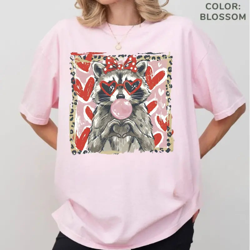 Leopard Raccoon Valentine's Sweatshirt | Cute Trendy Animal Love Tee