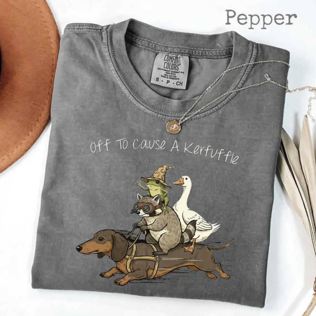 Comfort Colors® "Off To Cause A Kerfuffle" Shirt | Funny Retro Graphic Tee