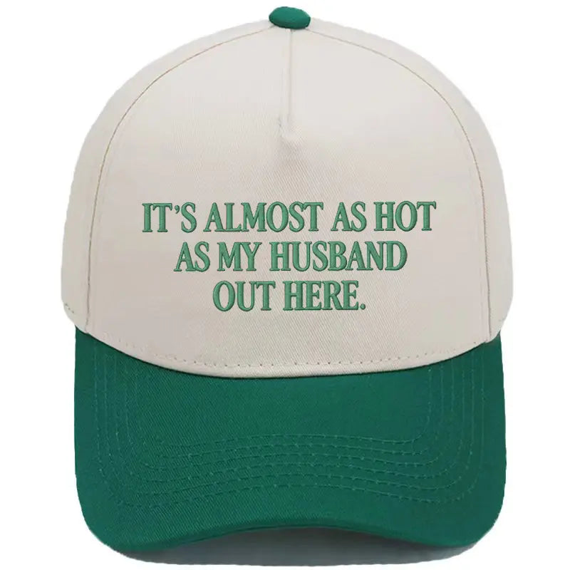 Funny "Almost As Hot As My Husband" Hat – Retro Two-Tone Snapback Cap