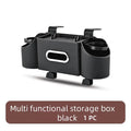 Multifunctional Car Seat Back Organizer: Storage Box with Tissue Holder, Dual Cup Holders & Bag Hooks