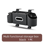 Multifunctional Car Seat Back Organizer: Storage Box with Tissue Holder, Dual Cup Holders & Bag Hooks
