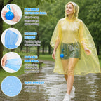 Portable Hooded Disposable Rain Poncho with Keychain Ball – Waterproof & Tear-Resistant