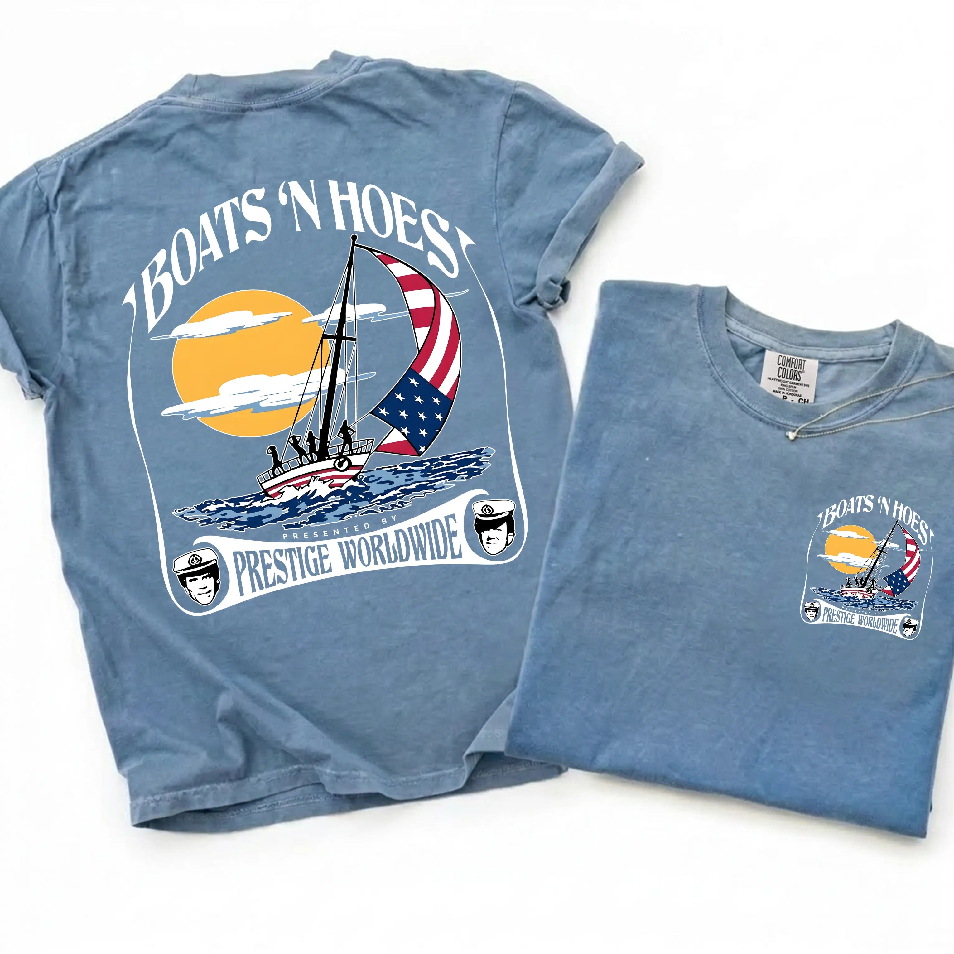 [Comfort Colors] Boats'n Hoez Step Brothers Movie Tee - Vintage Retro Funny Summer Gift Shirt