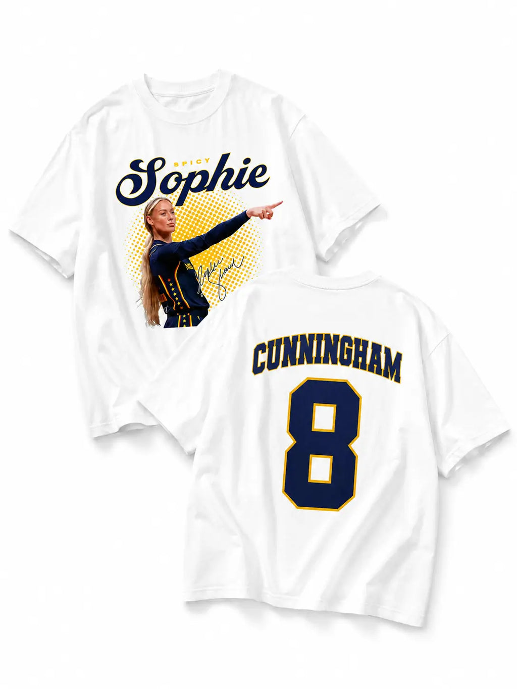 Sophie Cunningham #8 Double-Sided Oversized Cotton Basketball Graphic Tee