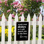 "Wash Your Dishes" Funny Metal Tin Sign - 8x12 Waterproof Matte Kitchen Decor